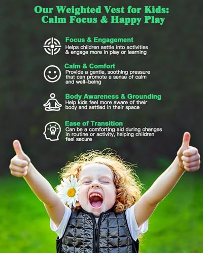 Image of Weight-ed Vest for Kids, Compression Vest for Children Sensory Support for School, Home, Weight-ed Vests for Comfort Breathable Warm Washable Play Study