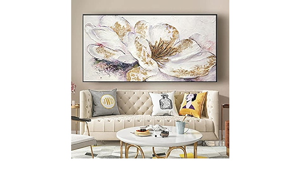 抽象的な花の風景キャンバス絵画モダンなリビングルームプリント特大キャンバスウォールアート絵の装飾Cuadros87x190cm(34.25x74.80in)フレーム付き