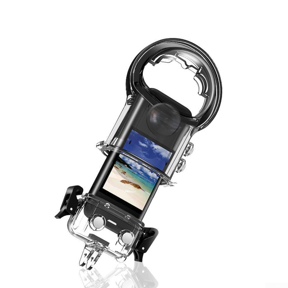 Eawfgtuw Carcasa invisible de buceo para Insta360 X5 50 m, protección con soporte de montaje, accesorio de fotografía subacuática para exploración de cámara de acción