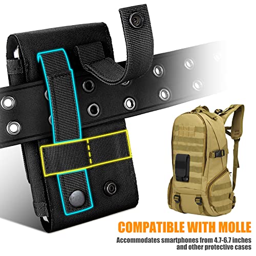 Ironseals Tactical Molle Phone Cover Case, Heavy Duty Loop Belt Holster Pouch With Flag Patch For Iphone 14 Plus/14 Pro Max/14 Pro/13 Pro Max/13 Pro/13/12 Pro Max/11 Pro Max/Xs Max #TOP5