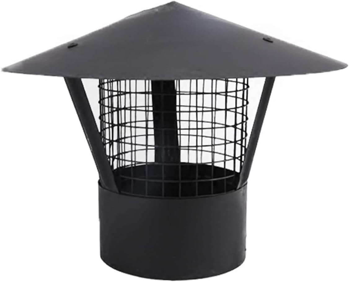 Chimney Cap Flue Cover, Bird Guard Mesh, Exhaust Roof Cap for Wood Stove Fireplace, Heavy Duty Stainless Steel, Easy Install
