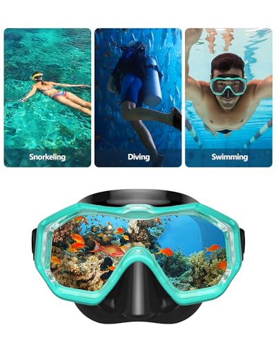 WSTOO Adults Swim Goggles with Nose Cover to Prevent Water Inhaling, Anti-Fog Swimming Mask for Youth Men Women