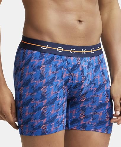 Image of Jockey NY03 Men's Super Combed Cotton Elastane Stretch Printed Boxer Brief with Ultrasoft Waistband (Prints May Vary)