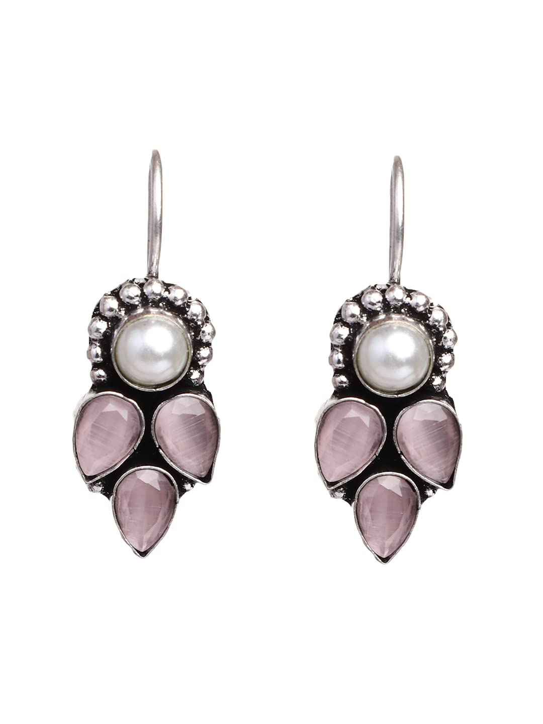 VENI Oxidised Womens German Silver Fish Hook Ad Pearl Earrings (B0BRL5PCW2) Amazon Price History, Amazon Price Tracker