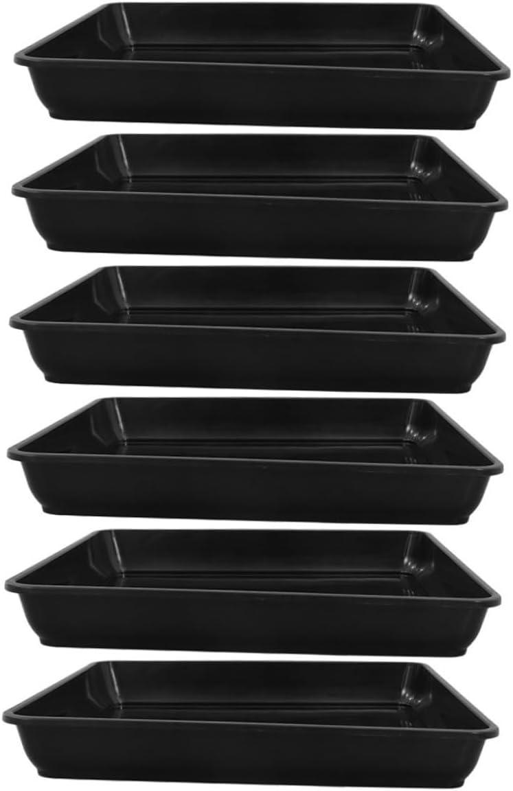 6pcs Heavy Duty Square Plastic Flower Pot Drip Trays for Indoor/Outdoor Use Water Catcher Base for Balcony Plants Multi-Color Options Thick Bottom Design