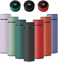 Vista 2 de Smart Drinkware - Termo al vacío de acero inoxidable, termo digital con pantalla LED, temperatura inteligente, botella de agua (rosa)