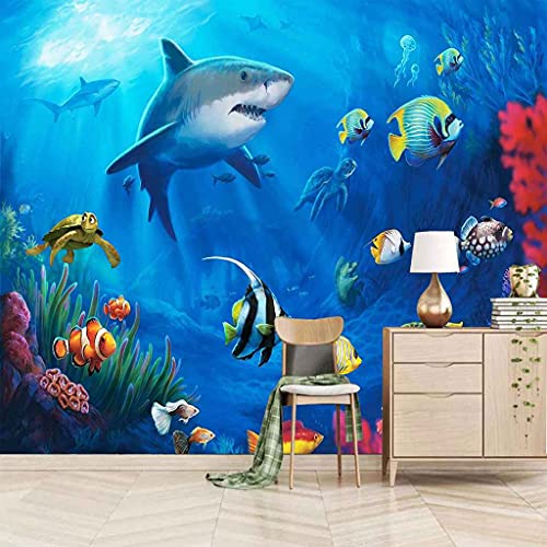Papier peint canevas 3D requin bleu impression d'art moderne HD - 2