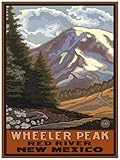 Wheeler Peak, Red River, NM Giclee Art Print Poster from Travel Artwork by Artist Paul A. Lanquist 18' x 24'