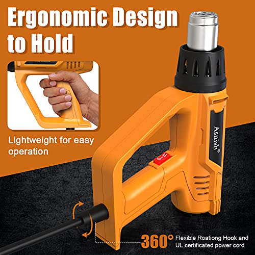 Heat-Gun-1800W-Variable-Temperature-Settings-1221202-50-650-Asnish-Fast-Heat-Hot-Air-Gun-Durable-Overload-Protection-with-Nozzles-for-Crafts-Shrink-Wrap-Vinyl-PVC-Vinyl-Epoxy-Resin