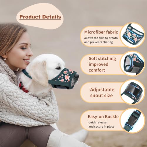 Image of HEELE Dog Muzzle for Small Dogs,Adjustable Loop with Soft Air Mesh Nylon