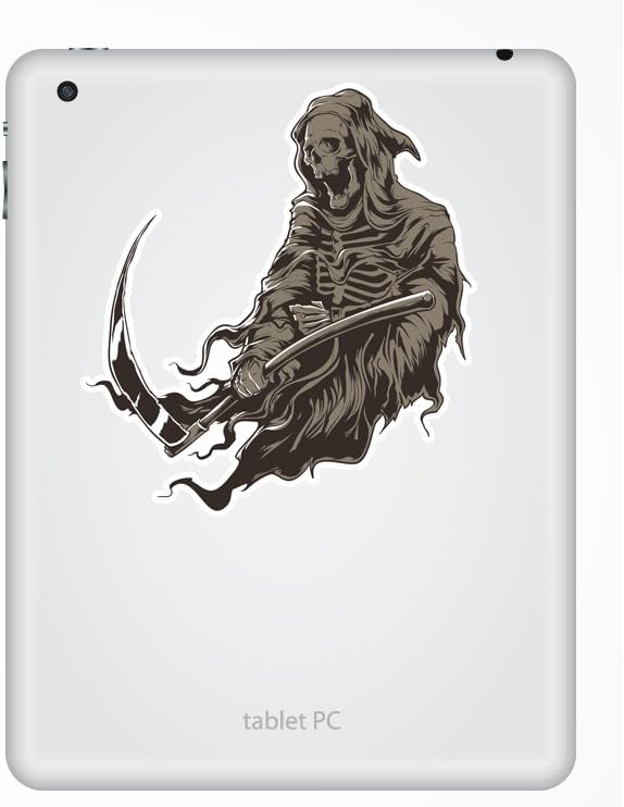 2 x 20cm/200mm Death Vinyl Stickers Halloween Scary #7187