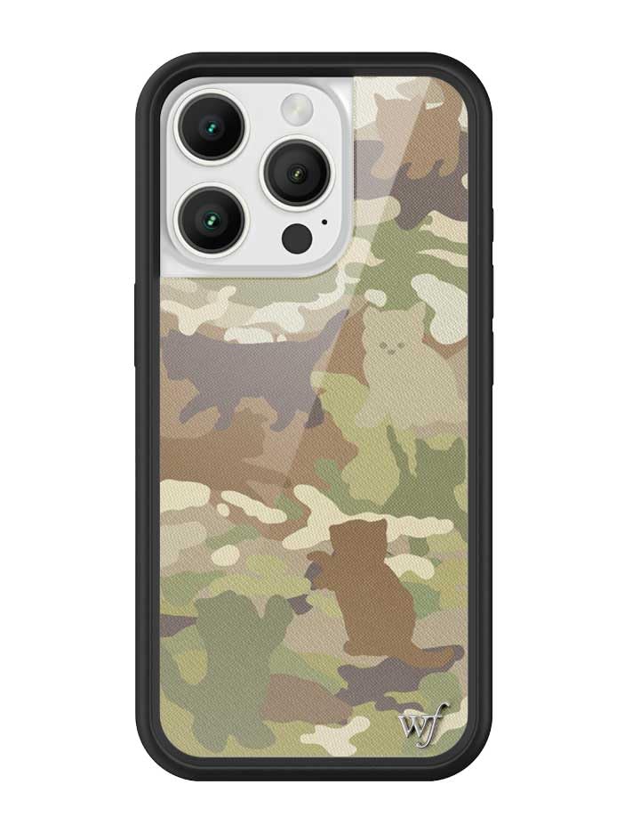 Image of Wildflower Cases - iPhone 16 Pro Compatible - Cat Camo | Impact-Certified 6.5 ft Drop Protection Case, Raised Protective Bumper, Cute Aesthetic Design, Women-Owned Small Business