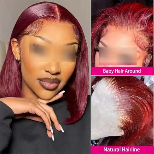 Perruque cheveux humains lisses premium lace front transparente 8 pouces