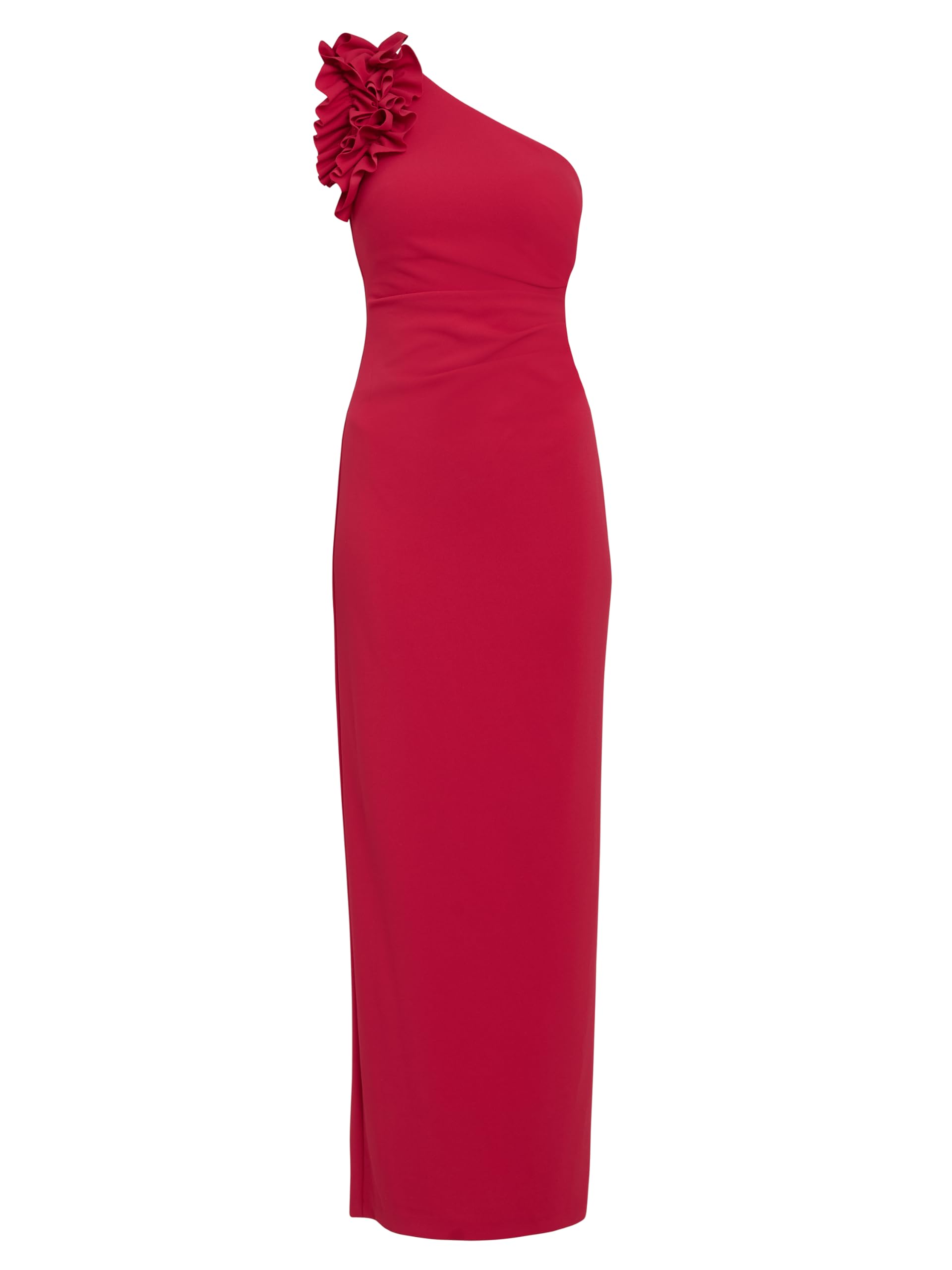 Gina Bacconi Women's Ruffled One Shoulder Maxi Dress Cocktail, RED, 10