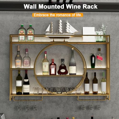 Étagère à vin murale avec rails anti-chute pour organiser le bar