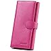 Women RFID Blocking Wallet Trifold Ladies Luxury Leather Clutch Travel Purse Hot Pink