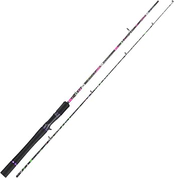 Sougayilang Fishing Rod, 2-Piece Graphite Composite Blank/Fiber Glass Spinning & Casting Rod with EVA Grip, Smooth Transition Fishing Pole