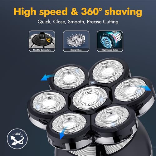 ETENTOUS Head Shavers for Men, 2025 Upgraded Head Shavers for Bald Men, IPX6 Waterproof Head Shaver, LED Display, Rechargeable Mens Head Shaver - Image 4