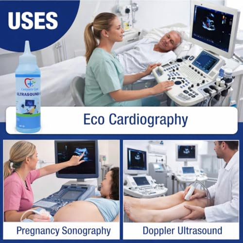Image of Ultrasound Gel for Physiotherapy, Medical Grade Conductive Ultra Sound Gel, Bubble-Free, Non-Greasy, Skin-Friendly Gel for USG, Sonography & Therapy Machines, 250 ml Pack of 4