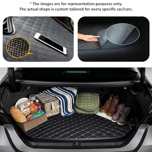 Image of Vahan Expo Premium 7D Car Mat Full Set for Swift Dzire Petrol (2024-25) with Boot Mat || Luxury Double-Stich 7D Car Floor Mat Complete Set || 100% Waterproof and Washable || Black