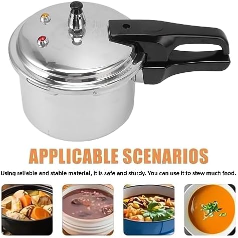 Miniatura 4 de Haofy Olla a presión de acero inoxidable de 7.1 in inferior 3L olla a presión de acero inoxidable (no para cocina de inducción)