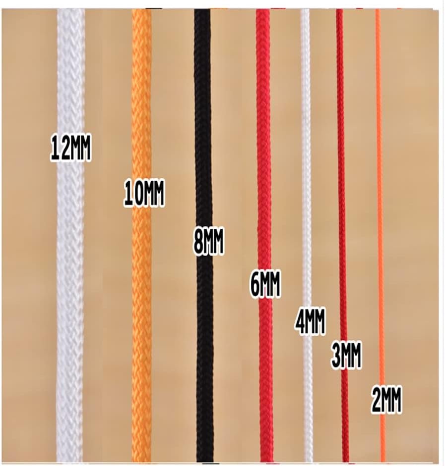Nylon Rope 6mm Cord String multifunctional rope for Tying Tarpaulin, Washing Line, Camping, Garden, Garage and Clothesline decoration nylon rope (Color : 8mm, Size : 40m)