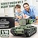 BESTYMXY RC Tanks Heng Long Russia KV-2 Heavy Tank, 1/16 2.4ghz Russian Tank Model That Shoots, Remote Control Tank Vehicles with Sound & Light for Ages 14+