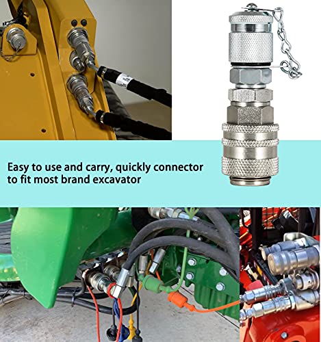 Image of Hydraulic Pressure Test Coupling Kit Fits for Parker PD Series Coupler,Caterpillar Case John Deere Excavator Construction Machinery-Working Pressure 6000PSI /400BAR