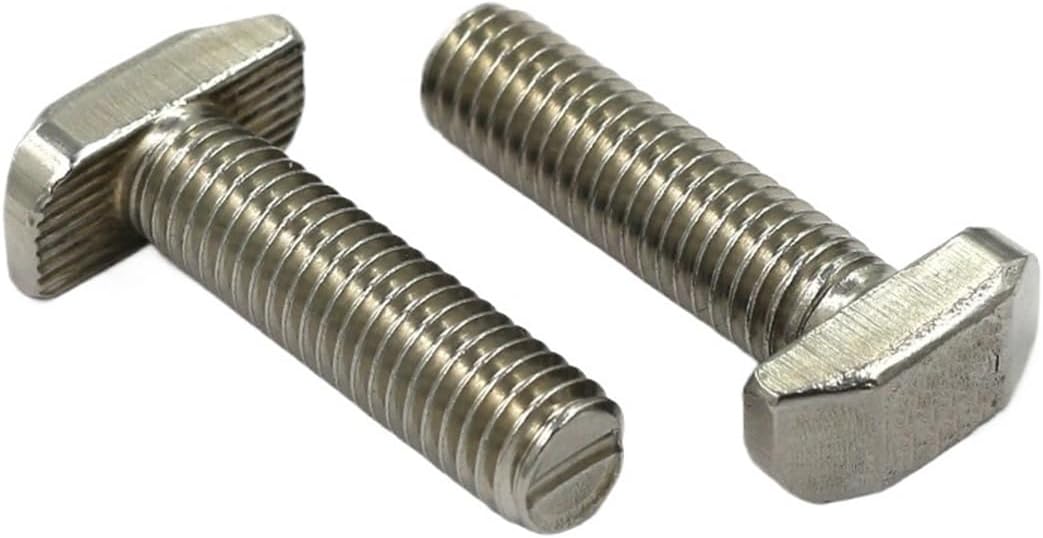 T-Head Bolts Hammer Head Bolt t Screw 10pcs M6 12mm/16mm/20mm/25mm/30mm Hammer Head T Bolt Screw Nickel Plated for 3030 Series 30 X30 Aluminum Profile 25mm(M6*25mm)