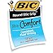 BIC Round Stic Grip Xtra Comfort Ballpoint Pen, Fine Point (0.8mm), Red, 12-Count