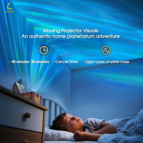 Image of L LOHAS LED Galaxy Projector Night Light, Galaxy & Northern Lights Effect | 8 Colors, Cool Pirate Treasure Nightlight with Timer & Remote Control, for Gifts Kids Girls Boys Bedroom