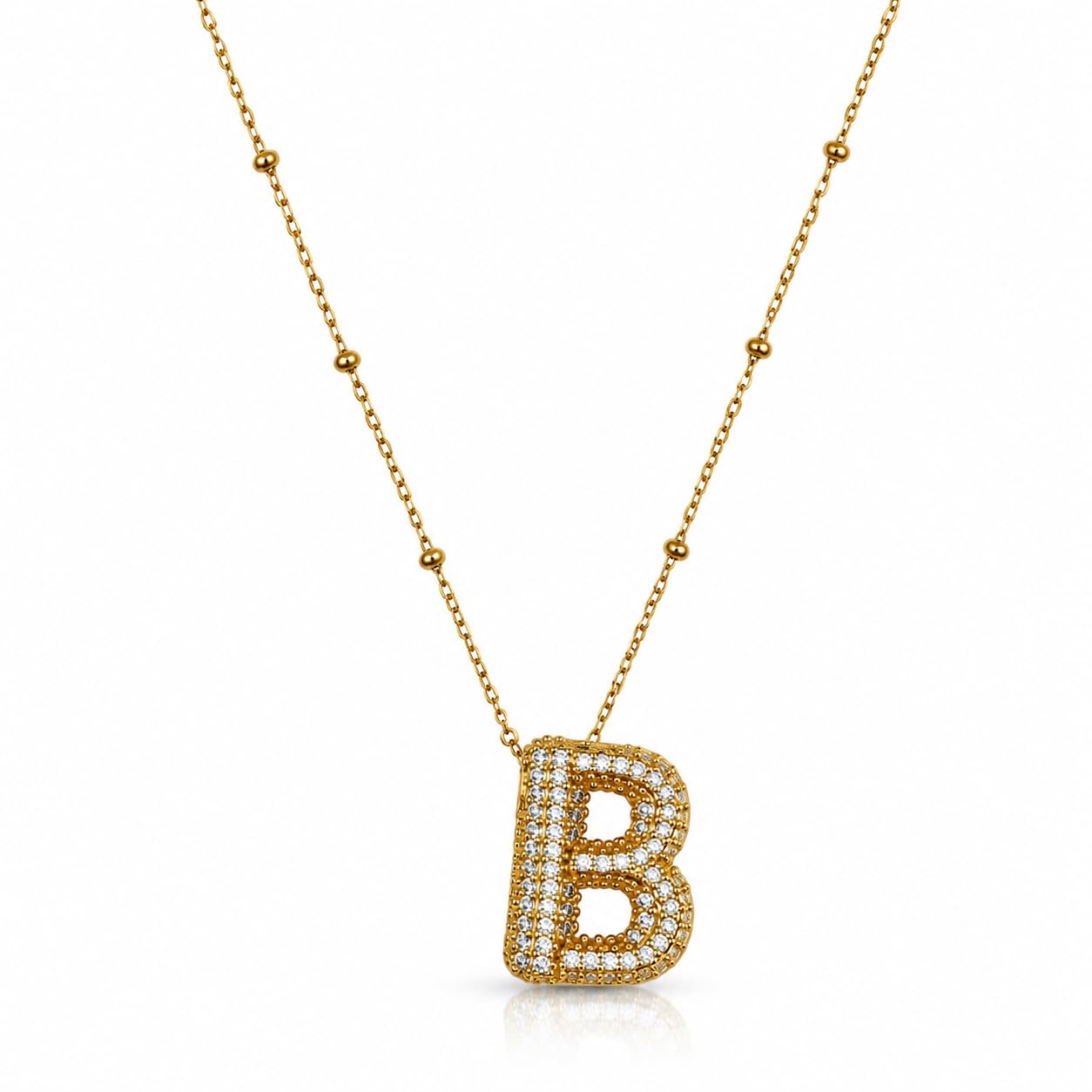 Gold Plated Initial Pendant Necklace for Women, A-Z Letter Charm Necklace with Crystal Accents, Dainty Alphabet Jewelry, Adjustable Chain, Personalized Name Necklace Gift-image-21