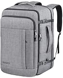 Gieury Travel Backpack, Extra Large 50L Expandable Backpack for Men Women, Carry On Backpack For Airplanes, Travel Essentials Luggage Suitcase Daypack Travel Gift Weekender Bag, Grey