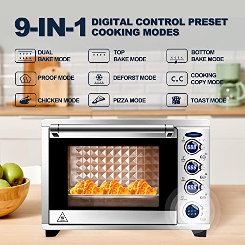 Werkweit Toaster Oven - 38Qt Xxl Convection Oven Stainless Steel Countertop Oven With 9-In-1 Functionality, Digital Control, Eco Display Mode & Larger Interior Capacity #TOP5
