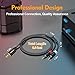 HOSONGIN RCA Y Splitter Cable, 6.6ft, 2 Pack, Gold-Plated, Noise-Free Durable Braided Audio Cable, 1 Male to 2 Male Adapter for Subwoofers, Amplifiers, TVs, Home Theater, Hi-Fi Systems