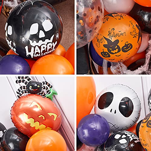 Partywoo Halloween Balloons, 100 Pcs Halloween Party Decorations, Bat Decorations, Skeleton Balloons, Pumpkin Balloons, Spider Web, Orange And Black Balloons, Purple Balloons For Birthday Party Indoor #TOP1