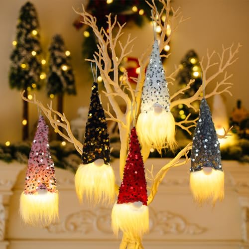 PASLFC 5 Stück Weihnachtswichtel Beleuchtet, Weihnachtswichtel...