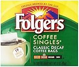 Folgers Coffee Singles Classic Decaf Coffee Bags, 3...
