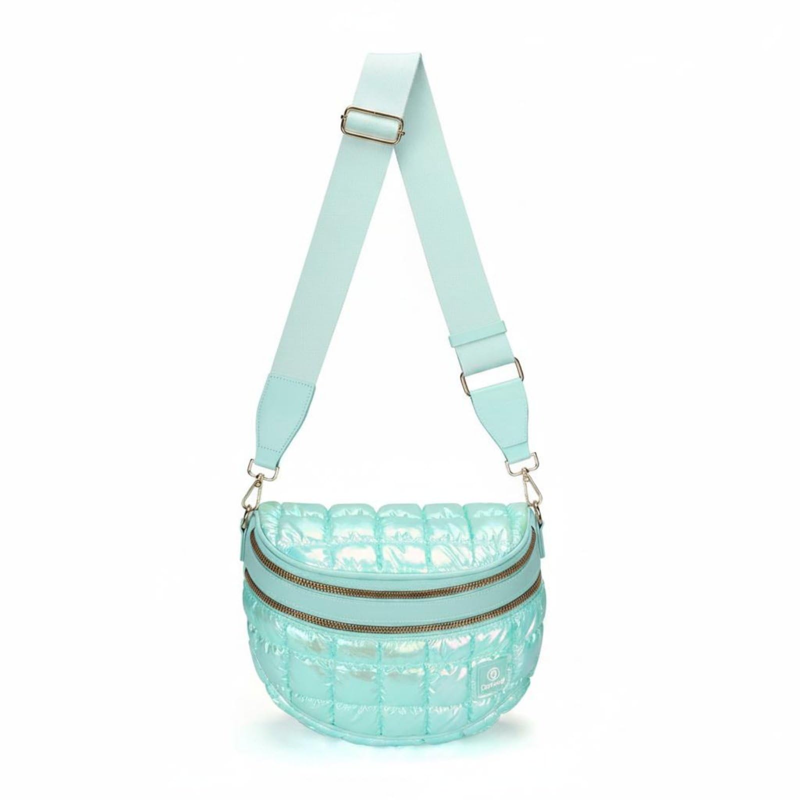 Lightweight Puffer Bag Large Capacity Shell Bag Fashionable Fanny Pack Purse Versatile for Women, Sports, Travel, Iridescent Blue|Purses & Wallets-image-41