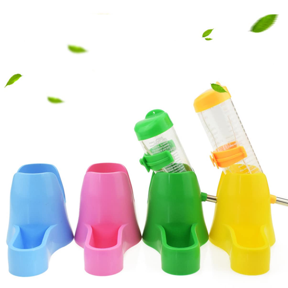 GALPADA Hamster Water Bottle Dispenser with Base Pet Feeder for Small Animals Removable and Easy to Clean Yellow Color for Hamsters and Small Pets