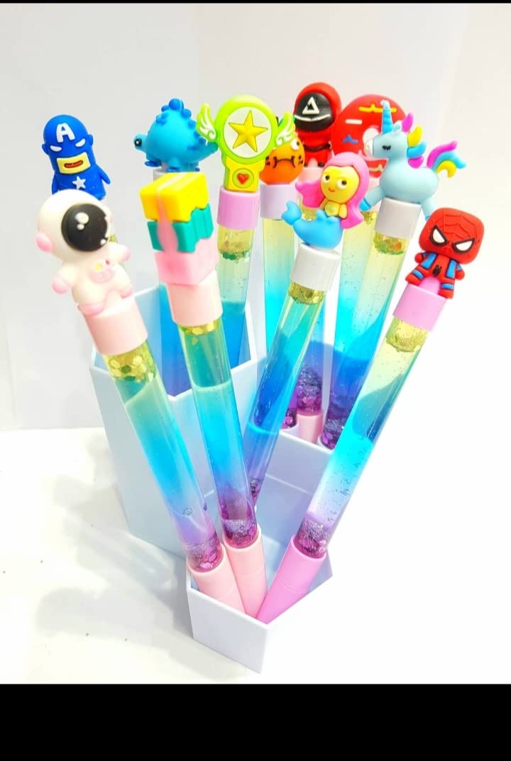 Hi Fi Dealers All in one Combo Birthday Kids Gift Pack (Assorted Pack of 2 Water Glitter pens, 3 Pop it Pens, 1 Sequin Pen, A Pack of Theme Eraser,1 Roll Print Activity Art kit) - 8 Items