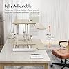 VonHaus Standing Desk Converter, Height Adjustable Computer Workstation with Keyboard Shelf, Dual Monitor Desk Riser w/Tablet Holder - 80x40cm (Light Wood) #2