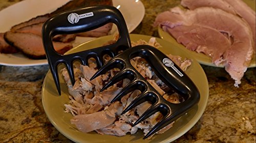 Cave Tools Meat Claws for Shredding Pulled Pork, Chicken, Turkey, and Beef- Handling & Carving Food - Barbecue Grill Accessories for Smoker, or Slow Cooker - Gun Metal Grip