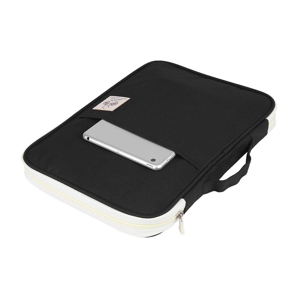 Portefeuille A4 Multifonctionnel de Document Trousses Imperméable en Oxford Cloth Sac de Certificat de 35 * 25 * 3 CM (Noir)