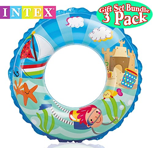 Intex 59242EP-3-NEW Ocean Reef Transparent Swim Rings Dinosaurs,Mermaid Andbeach Gift Set Bundle-3 Pack thumb #2