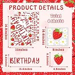 Name Custom Berry First Birthday Party Decal for Backdrop Sweet One Birthday Sign for Balloon Arch Strawberry 1st Birthdays Decor Supplies Baby Girls Birthdays Photo Background Vinyl Stickers - Image 2