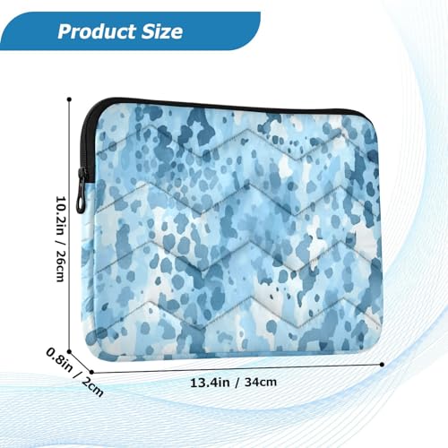Funda para portátil 13-14 pulgadas, impermeable, azul con estampado leopardo miniatura 3