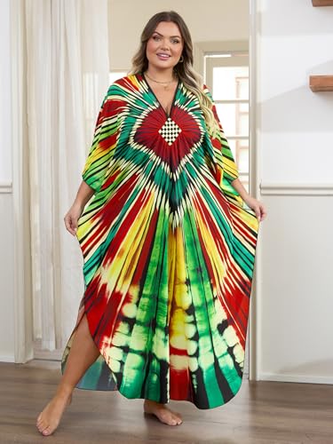 Image of Kaftan Dress for Women - Plus Size Caftan Maxi Beach Dress Moo Moos Loungewear, Swimsuit Cover Up for Beach, Pool or Vacation