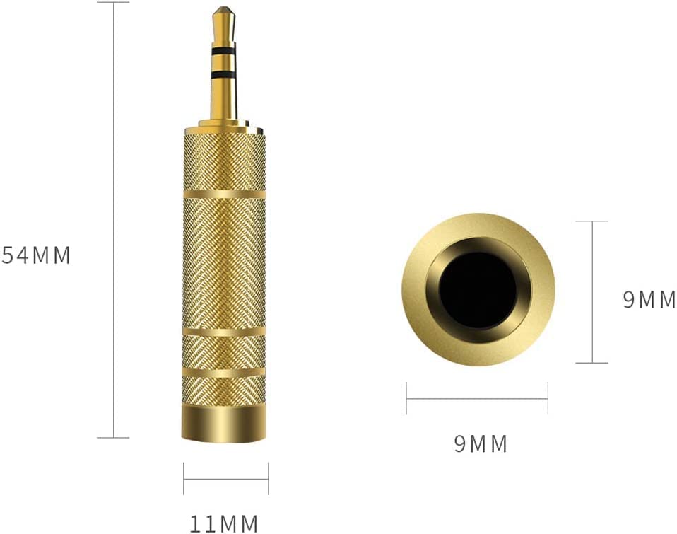 Image of [ 2 Pieces Headphone Adapter 6.35 mm (1 /4 Inch) Male to 3.5 mm Female and Audio Stereo Plug 3.5 mm Male to 6.35 mm (1 /4 Inch) Female (3.5MM F / 6.35MM M + 3.5MM M / 6.35MM F)