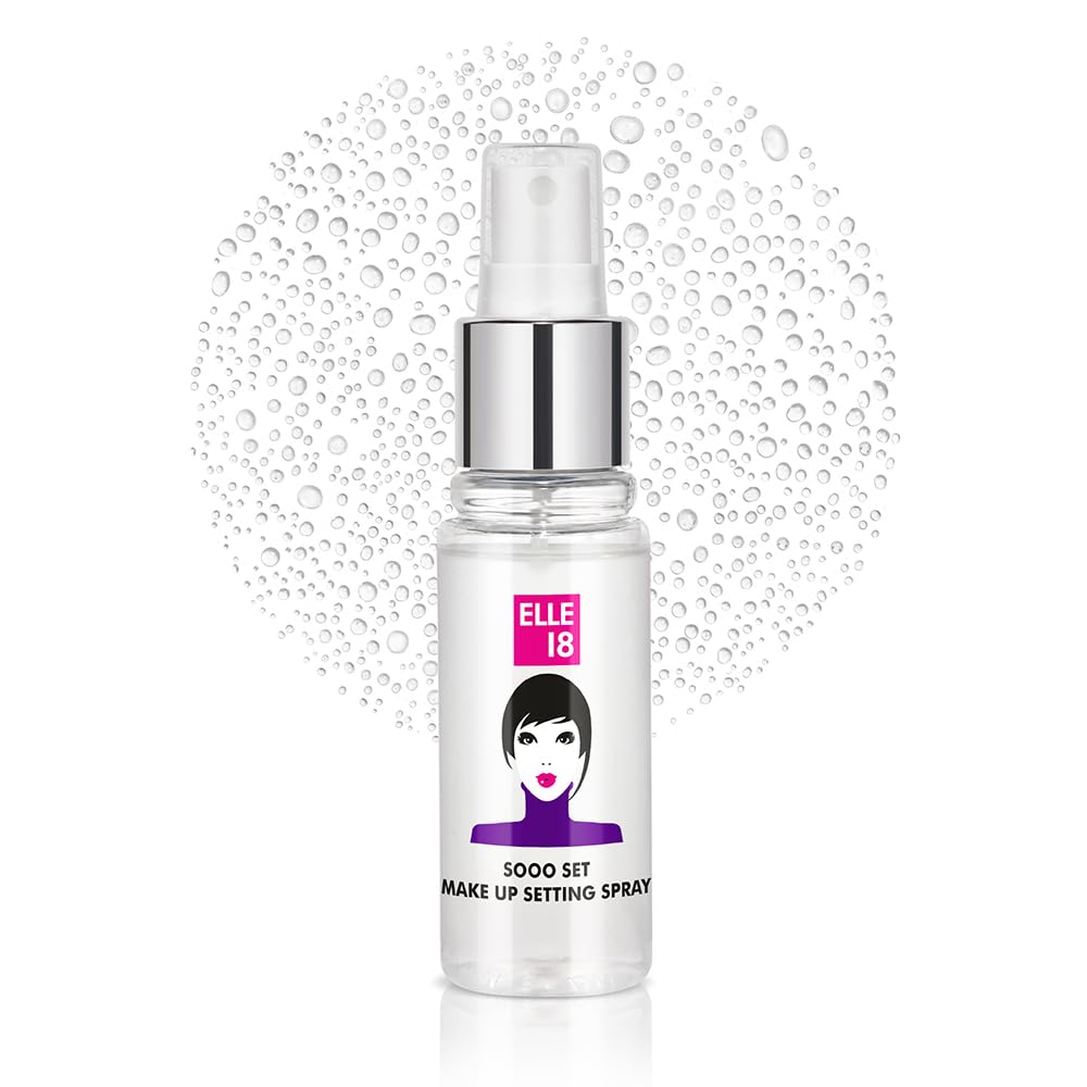 ELLE 18 SOOO SET Setting Spray, Seamless finish, Long Lasting & Hydrating makeup fixer, Light-weight and Non-sticky, Infused with Niacinamide | 60ml